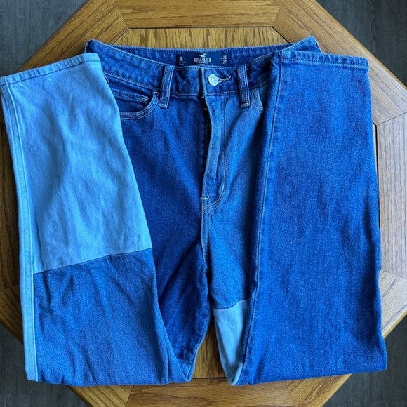 *HOLLISTER* Junior's Patchwork Denim Jeans Size 3 - Picture 8 of 13